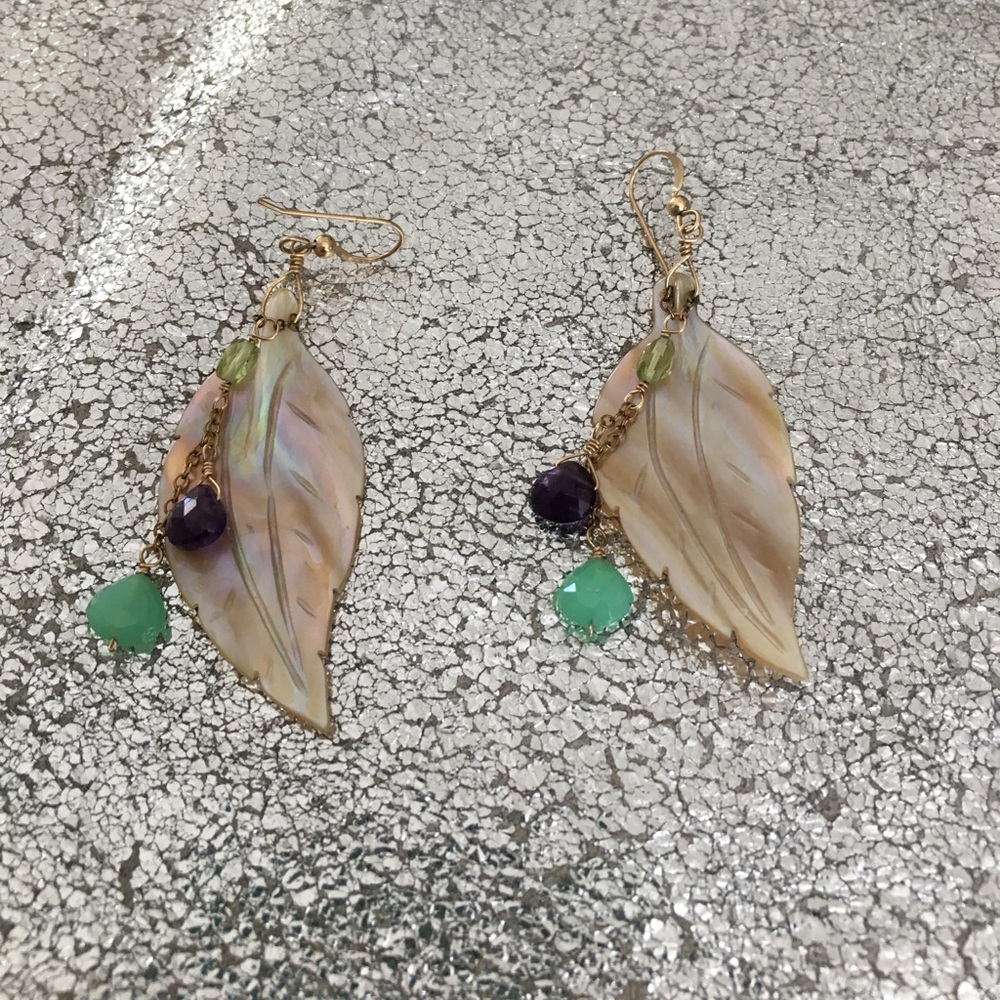 Earrings with semi precious stones